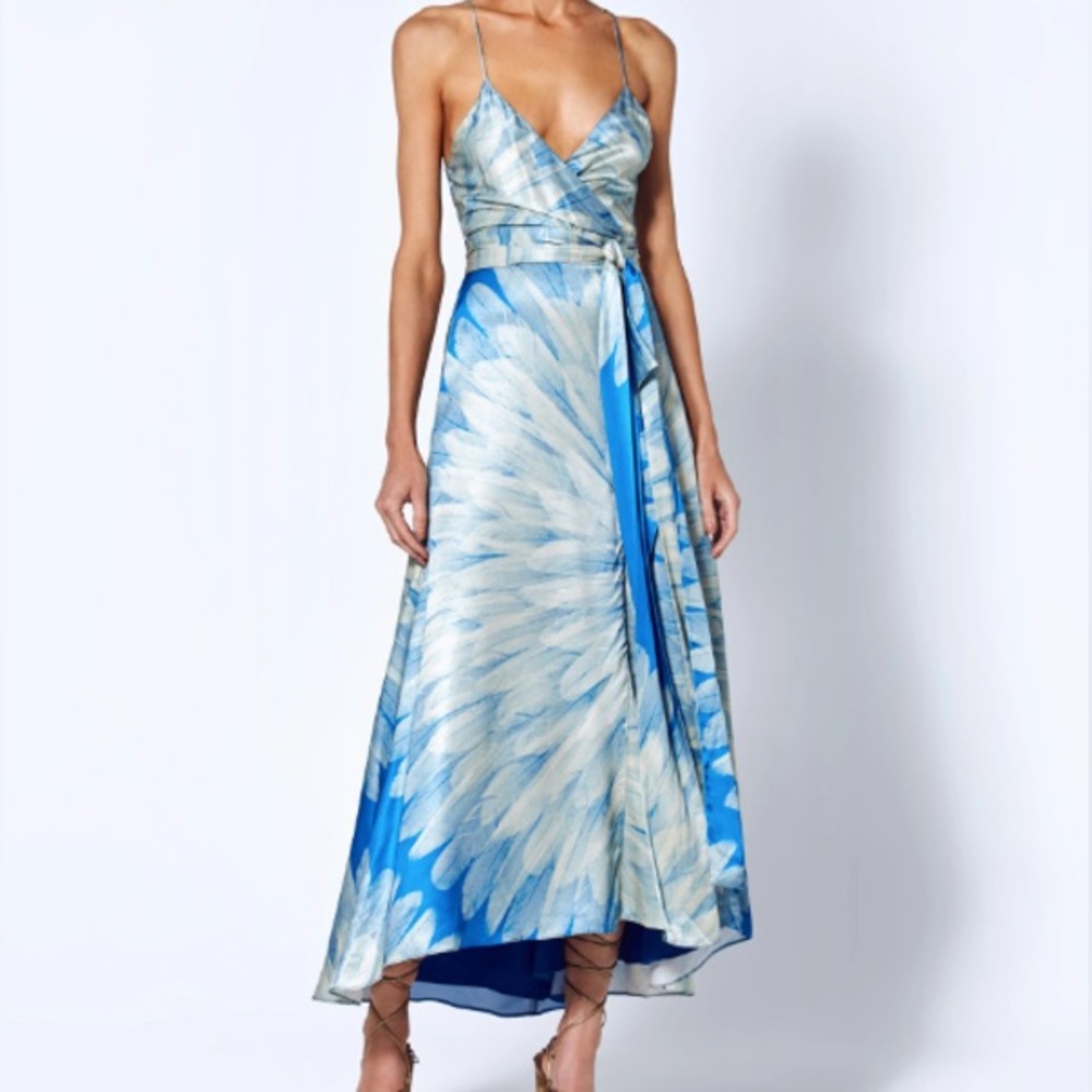 Alexis Blue and White Maxi Dress